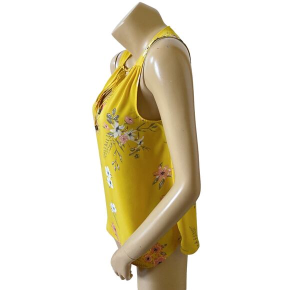 MAURICES Womens Size Small Sleeveless Floral Print Keyhole Neck Tank Top Shirt - Picture 2 of 6